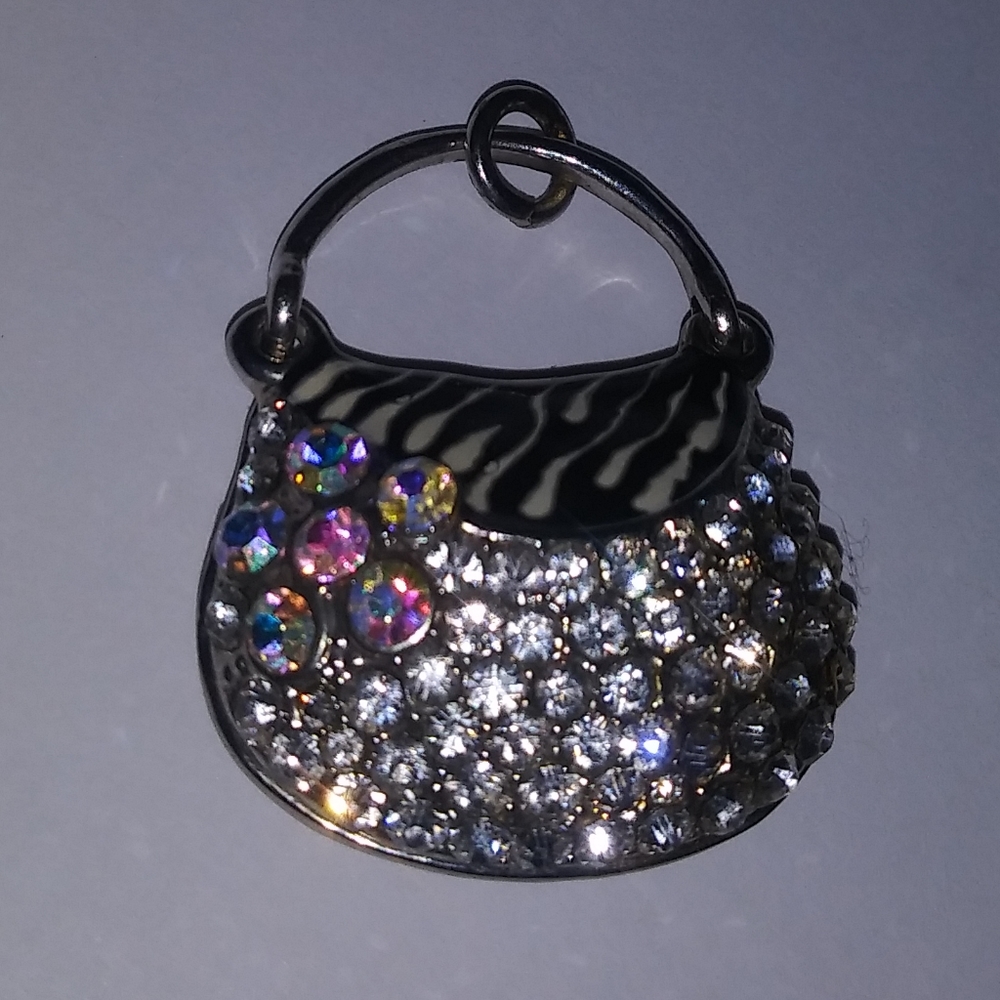 Lolita Zebra Striped Flower Purse Necklace - Pendant Only